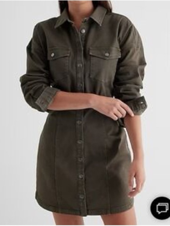 Express Dresses & Skirts - Express Olive Green Button Snap Detail Jacket
